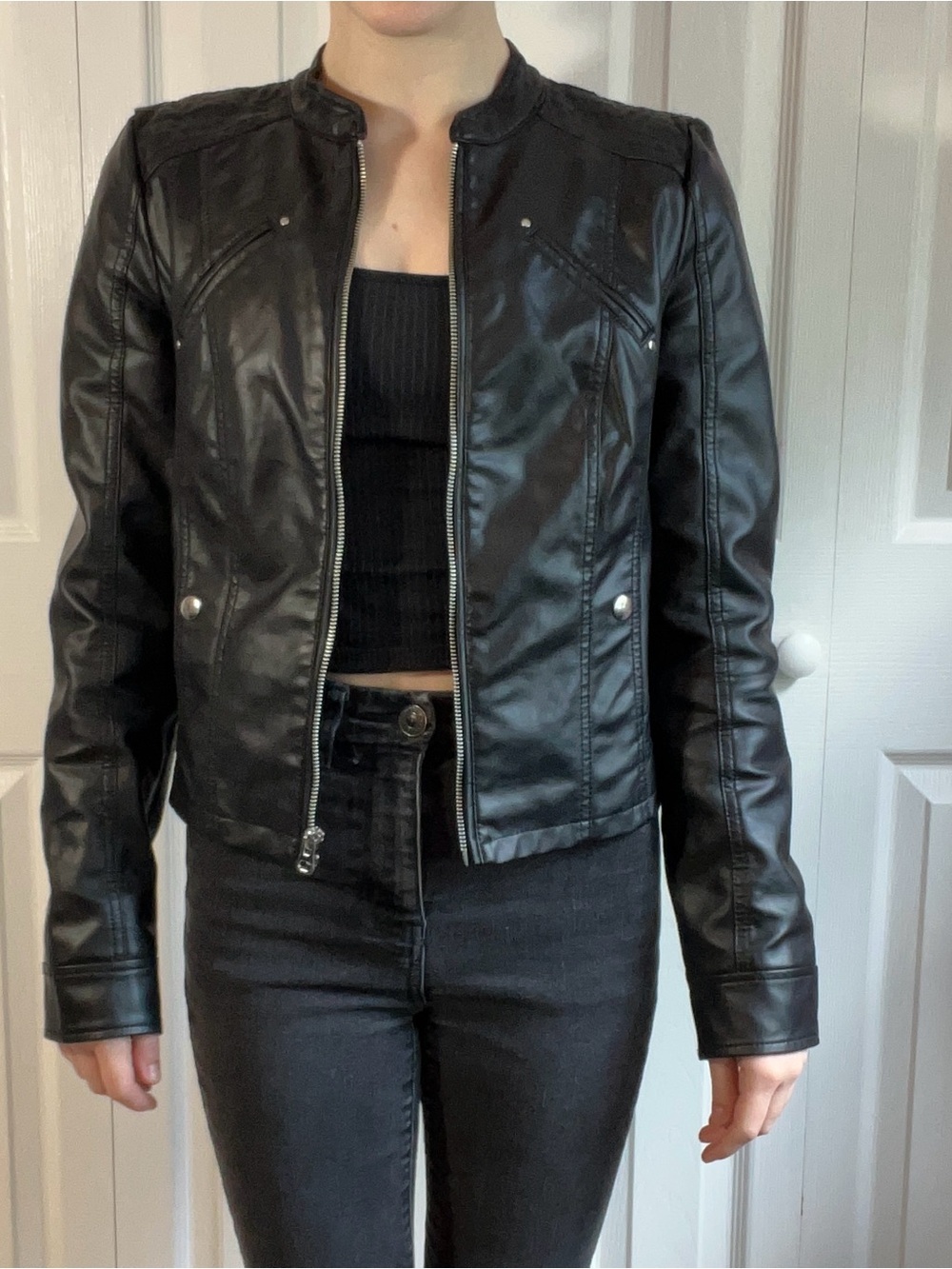 Vero Moda Black Faux Leather Biker Jacket